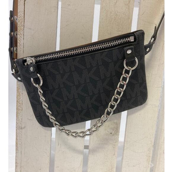 MICHAEL KORS SIGNATURE PRINT SAFFIANO LEATHER FANNY PACK - Picture 1 of 9